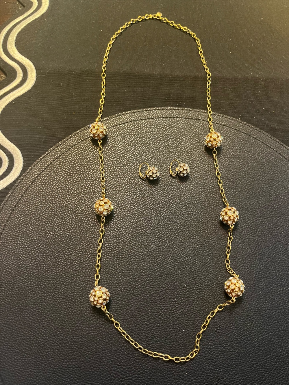 NWOT JCrew Jewelry Set - Gold Tone Crystal Bead Necklace and Earring Set